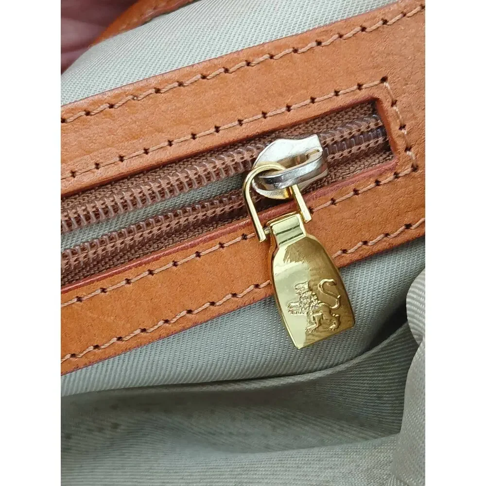 Raffia and leather tote bag, Pratesi Firenze